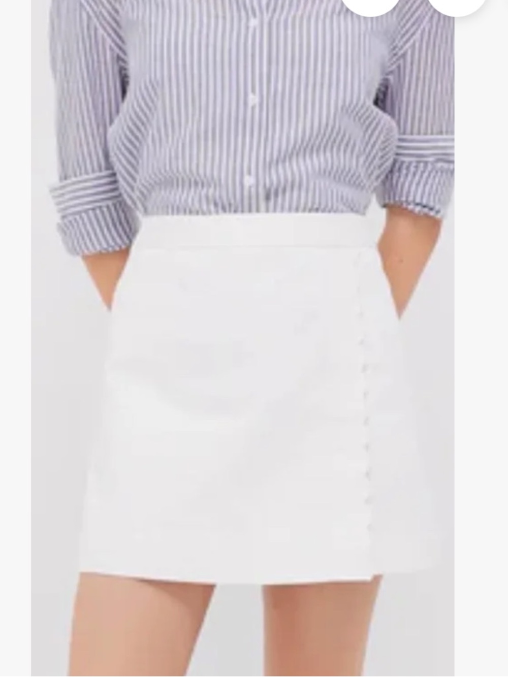 Tuckernuck White Scallop-Trim Mini Skirt